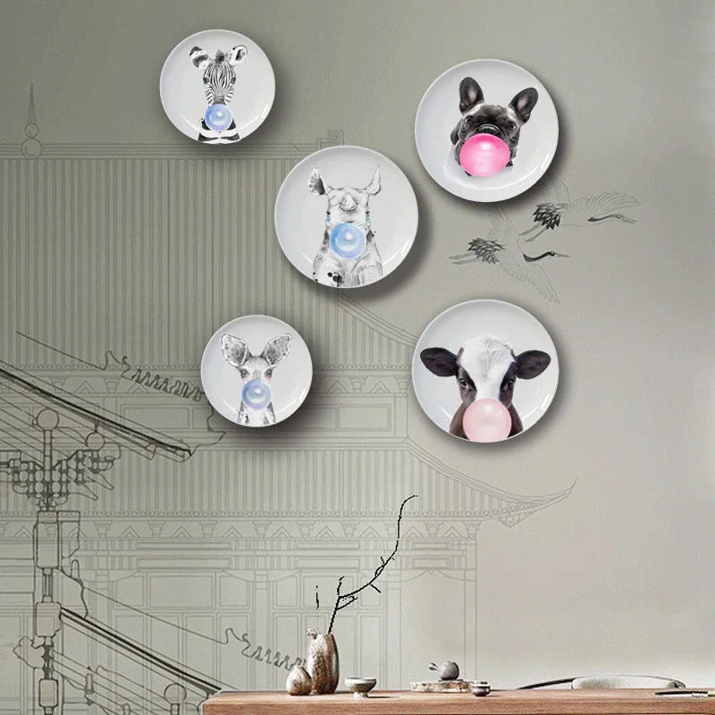 Description Picture 6 of itemEuropean Art Plate Ceramic Decorative Ornaments Dish Cake Candle Tray Retro Sign Board for Home Decor Sofa Background