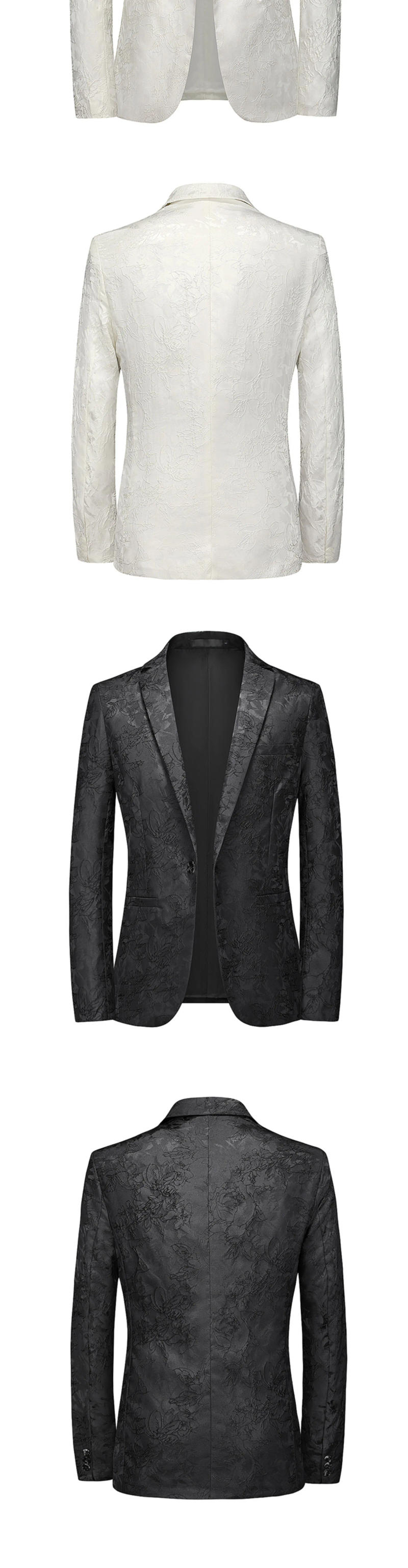 Description Picture 5 of itemNew Fashion Luxury Jacquard Weave Men's Blazer Jacket Handsome Wedding Gentleman Blazer Coats Party Suit