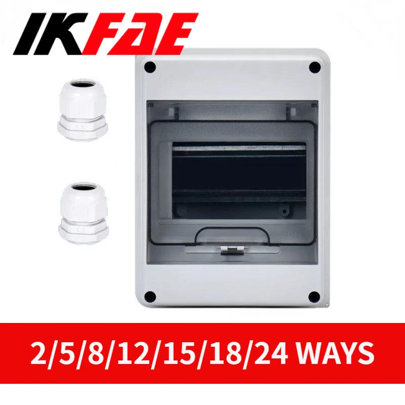 Description Picture 6 of itemWaterproof Electrical Distribution Box 2/5/8/12/15/18/24 Ways Circuit Breaker MCB Power Plastic Junction Wire IP65 Outdoor