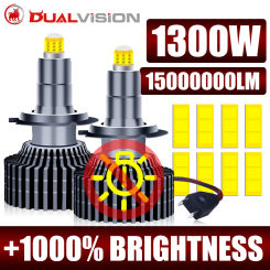 Dualvision 360 H7 LED Headlight Canbus 1300W 3D CSP Chips H1 H11 H8 9005 HB3 9006 HB4 9012 HIR2 1000% Brighter Fog Lamp For Lens