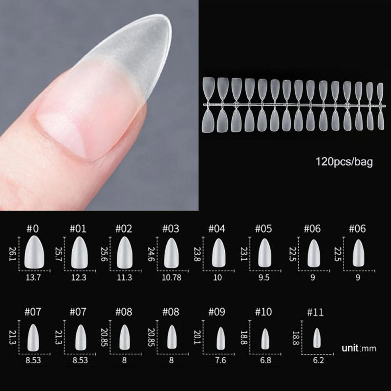 Description Picture 5 of item120pcs False Nails Transparent Press on Nails Coverage False Nails Tips Short T-shaped Water Drop Full Sticker For Nails