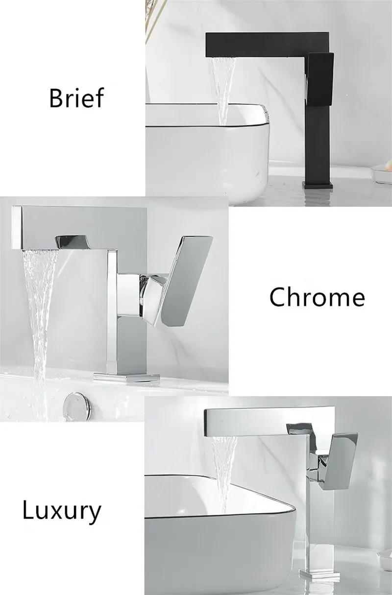 Description Picture 6 of itemBasin Faucet Brushed Gold Bathroom Single handle Basin Mixer Tap Hot Cold Water Brass Sink Water Crane New Arrival