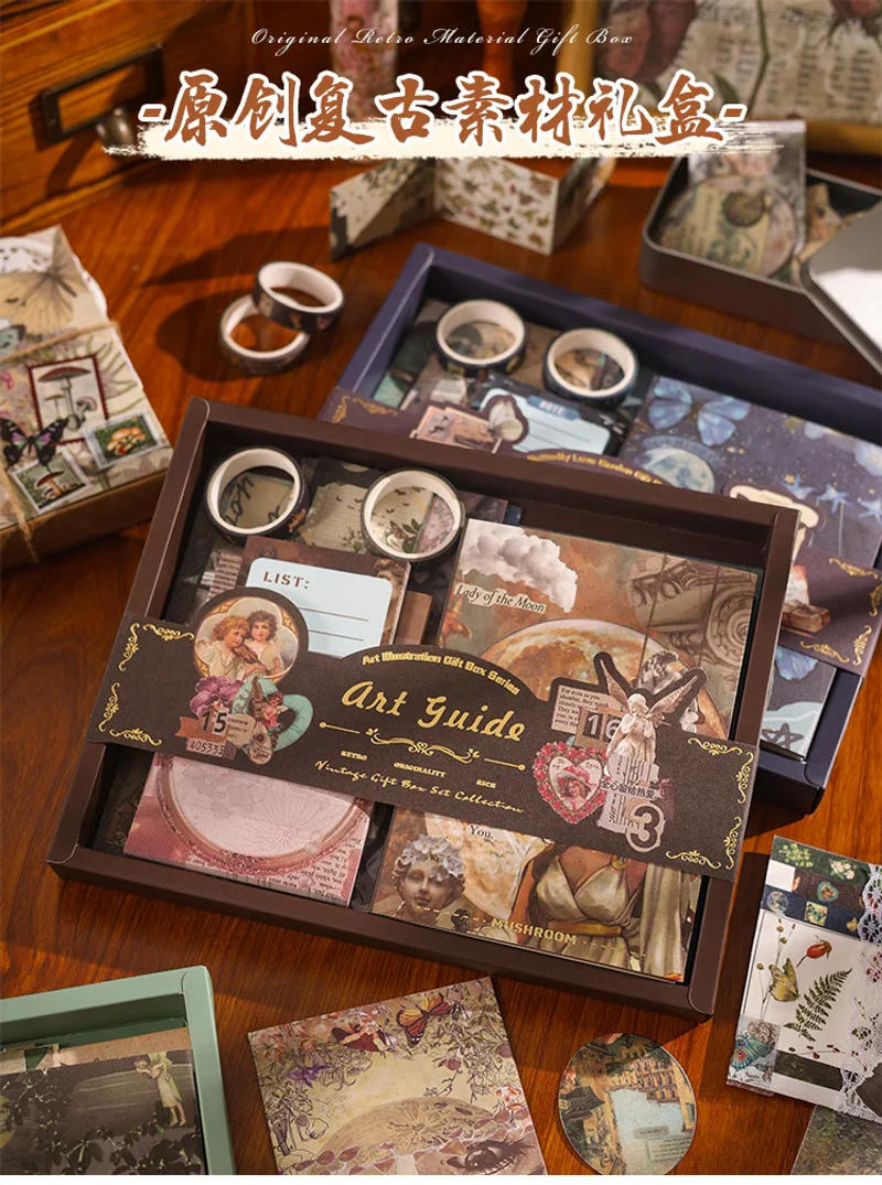 Description Picture 2 of item125 pcs Vintage Scrapbooking material Gift set for Planner handmade DIY Diary Album Scrapbooking accessories Craft Supplies