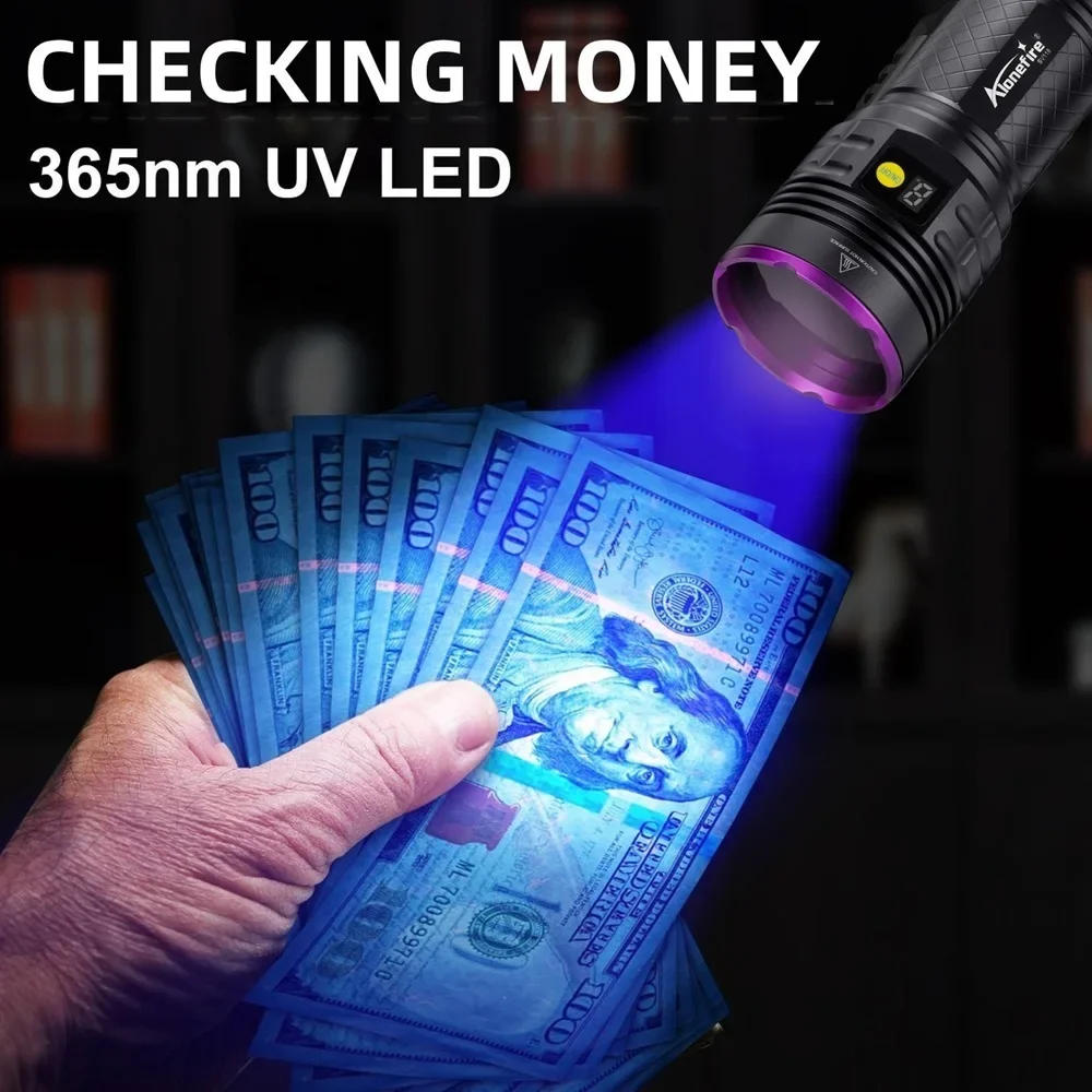 Description Picture 2 of itemAlonefire Power Ultraviolet Flashlight 365nm UV 160W Rechargeable Torch Light for Curing Money Ore Scorpion Fluorescent Detector