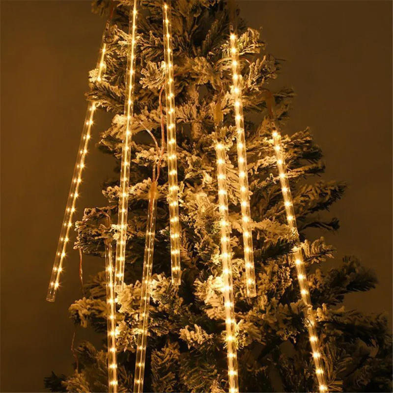 Description Picture 4 of item1/2/3/4 Set LED Meteor Shower Lights Fairy String Lights Christmas Holiday Snow Falling Icicle Cascading Lighting Home Wedding