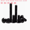 5-10pcs/lot M3 M4 M5 M6 M8 Black Carbon Steel Large Flat Hex Hexagon Socket Allen Screw Furniture Screw Connector Joint Bolt