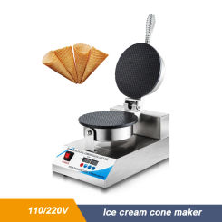 Electric 1200W Ice Cream Waffle Cone Maker Pancake Crispy Egg Roll Baker Crepe Cone Baking Machine Crispy Omelet Frying Grill