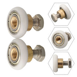 Runners Door Rollers 6-8mm. Brass Centre Nylon Outer Wheel Stainless Steel Screw. For Old Shower Door Rollers.