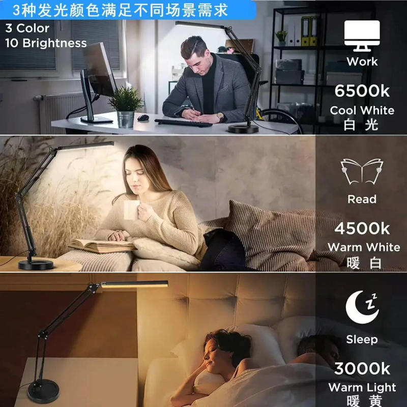 Description Picture 6 of itemLED Foldable long arm Eye Protection Reading Desk Lamp USB Reading Small Book Lamp Portable Desktop Long Arm Clamp Lamp