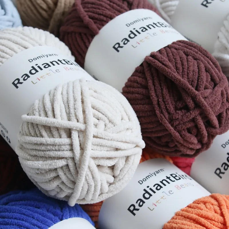 Description Picture 5 of item50g/Ball Yarn for Hand Knitting 3.5mm 1 Ply Soft Thickness Crochet Velvet Yarn Thread Wool DIY Scarf Hat Crochet Yarn