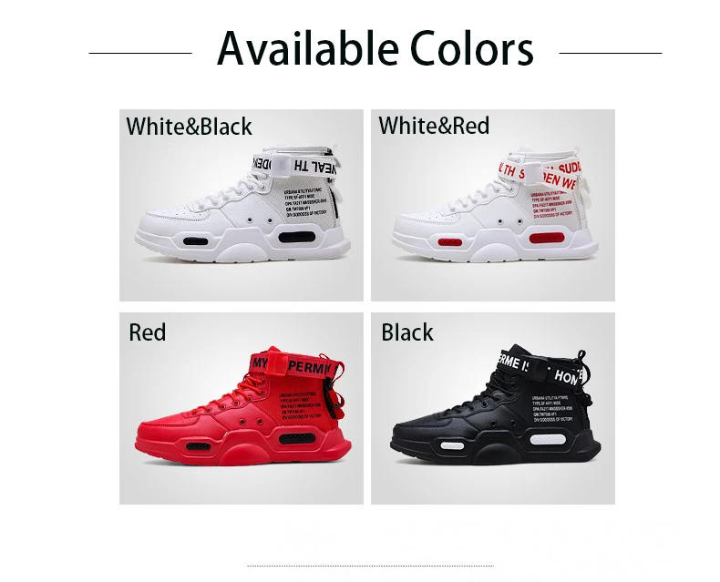 Description Picture 5 of itemBrand Mens Casual Sneakers High-tops Sneakers Trendy Boys Basketball Sports Tennis Shoes Outdoor Off-road Shoes Couple Sneakers