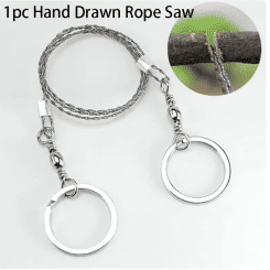 1pc Hand Drawn Rope Saw Multi-function Saw Manual Cutting Chain Tool Stainless Steel Wire Chain Saws Cutting Chain Hand Tools