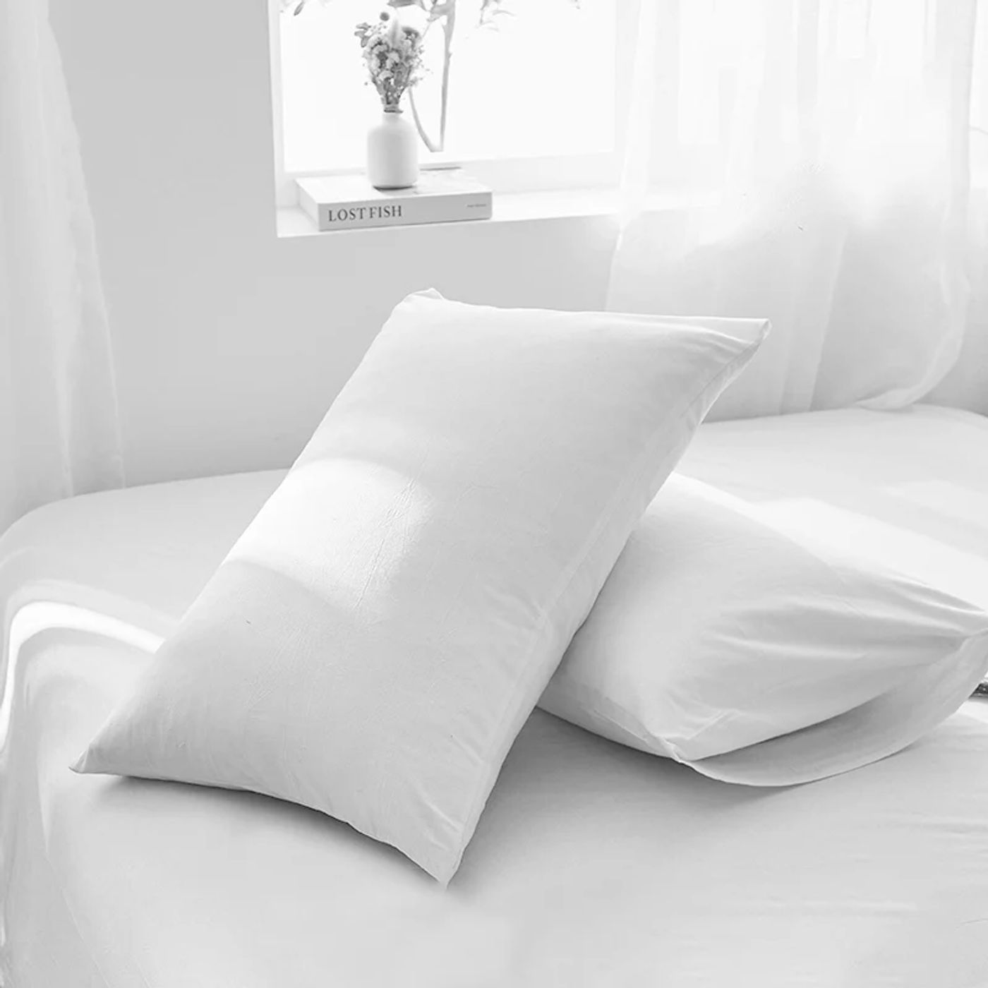 Description Picture 3 of item1pc Solid Color Pillow Cover 20 in x 30 in (50x76cm) Rectangular White Pillowcase Bedding Pillow Case