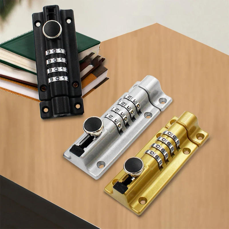 Description Picture 3 of item1pcs Thicken Solid Slide Bolt Lock 4 Digit Combi Bolt Combination Locking Bolt Slide Latch Lock Zinc Alloy Sliding Door Lock