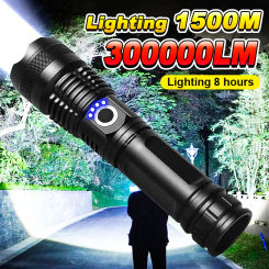 Powerful Flashlight High Power LED Flashlight Super Bright Tactical Light Outdoor Rechargeable Lantern Waterproof Camping Torch