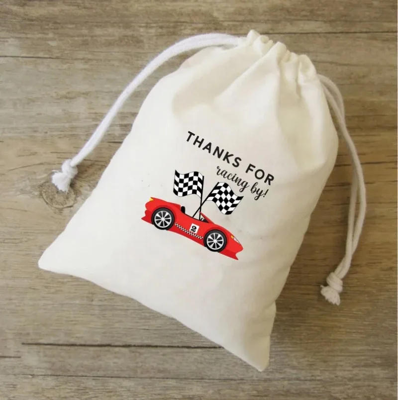 Description Picture 5 of item5 Pcs Race Car Sports Pattens Drawstring Pockets Bag Family Birthday Party Suppies Kids Party Decoration Anniversaire Favors