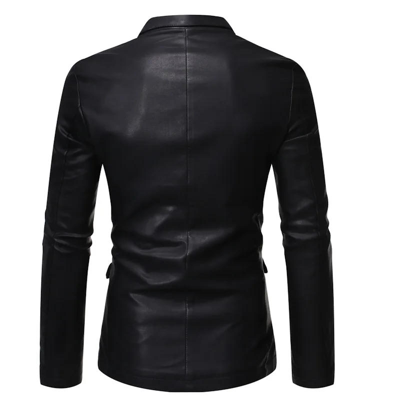 Description Picture 4 of itemMens Leather  PU Jacket Wholesell Price Autumn And Winter Artificial  Suit Jacket For Man Size L-5XL