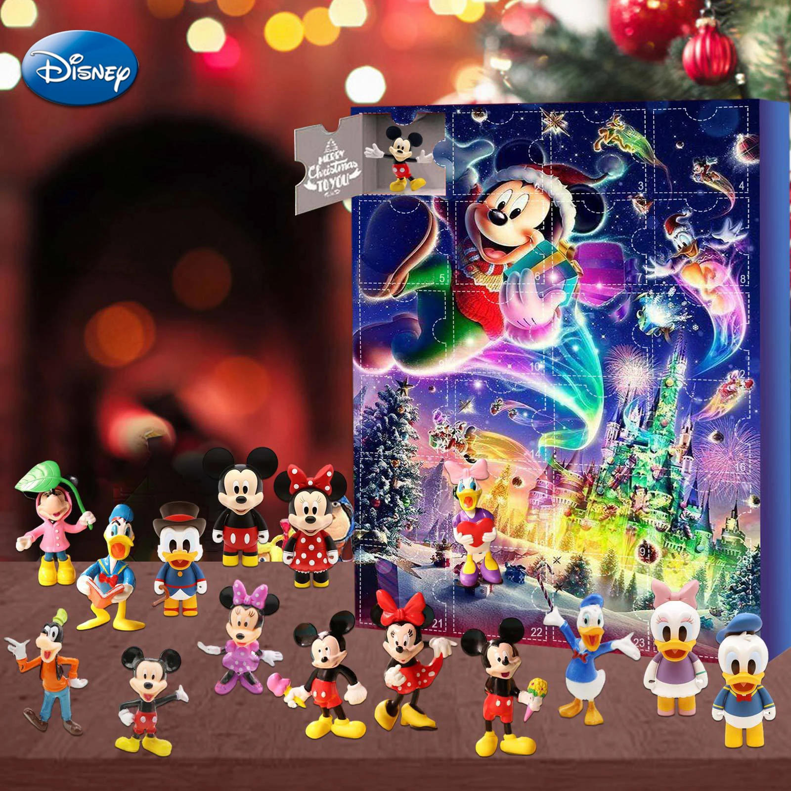 Description Picture 3 of itemDisney Anime Lilo and Stitch 2023 Christmas Advent Calendar Box Mickey Minnie Cartoon Figures Kid Gift Box Party DIY Decorations