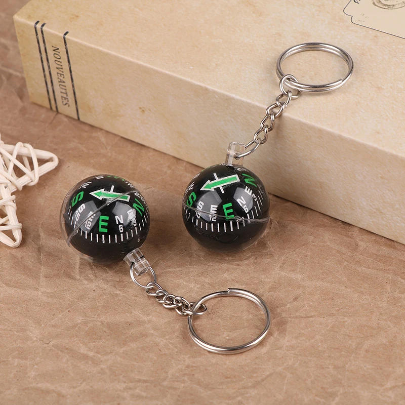Description Picture 5 of item1pc Ball Keychain Liquid Filled Compass For Hiking Camping Travel Outdoor Survival