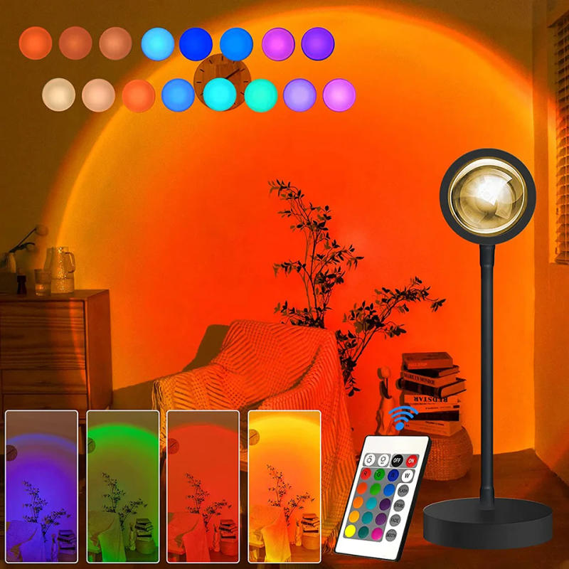 Description Picture 3 of itemSmart Remote App Led Sunset Lamp Hot Night Light Mood Projector For Home Room Decor Wall Decoration Background For Photographic
