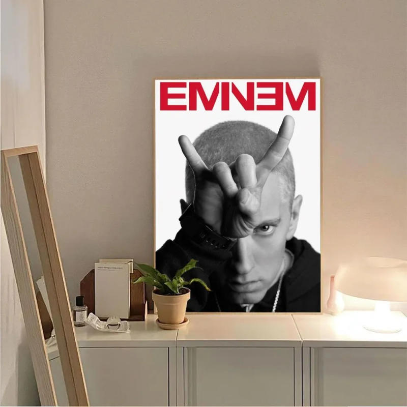 Description Picture 6 of itemEminem 8 Mile Hip Hop Rapper Singer Poster Poster Kraft Club Bar Paper Vintage Poster Wall Art Painting Bedroom Study Stickers