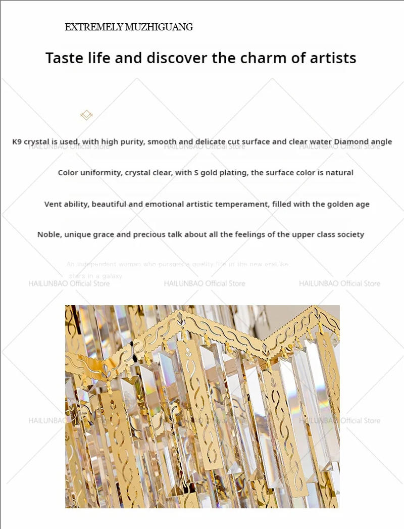 Description Picture 4 of itemDuplex Crystal Chandelier European Style Villa Living Room Light Luxury Post-Modern Building Middle Floor Hall Stair Chandelier