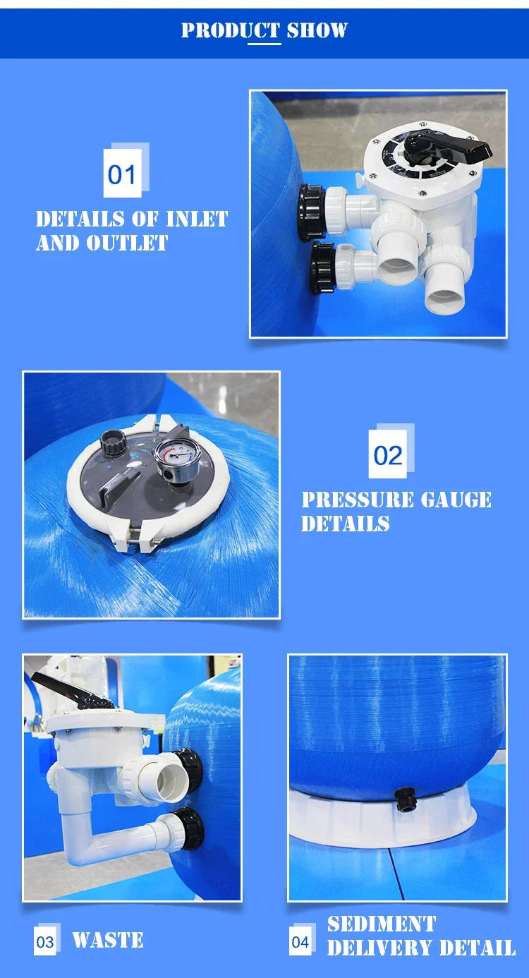 Description Picture 6 of itemPool DecorationCustomized Factory Price Top Mount Side Mount High Quality Pool Sand Filter For Water Treatment