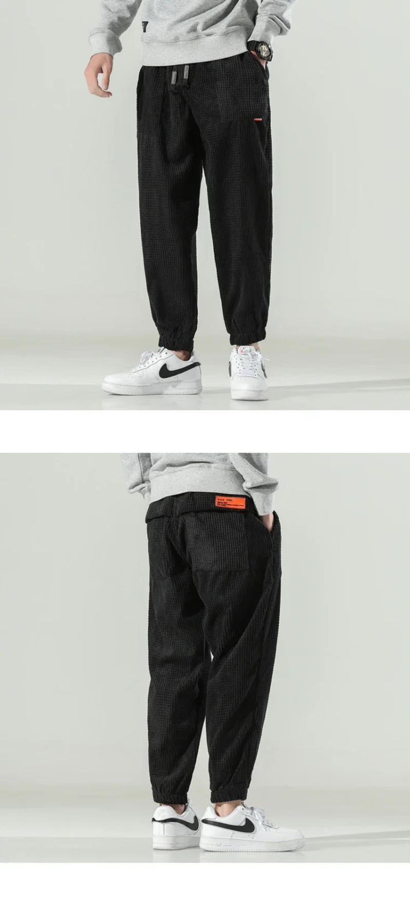 Description Picture 5 of itemMen's Trousers Cotton Corduroy Fashion Casual Pants Solid Color Loose Shorts Leggings Sweatpants Streetwear