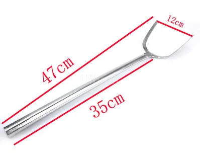 Description Picture 2 of itembig long spatula shovel chef cooking cocina utensilios blade Kitchen Utensil Wooden Handle Stainless Steel Turner Soup Spoon wok