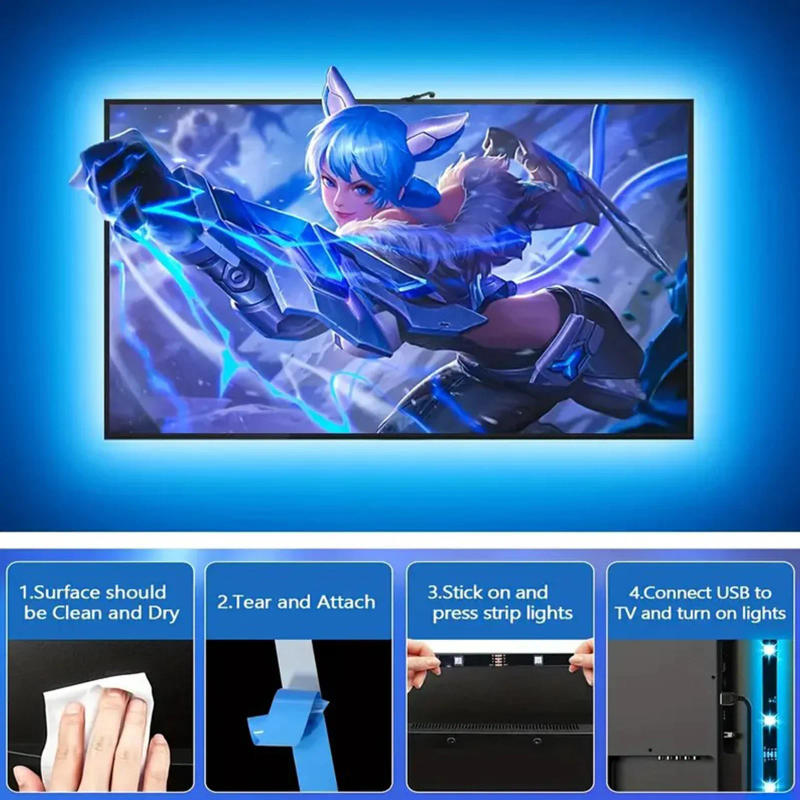 Description Picture 6 of itemNew Style LED Rgb TV Backlight Strip AR Color Gamut Sensor Collects Some Colors on The TV 12.5FT for 55-65 TV-16.4FT 70-85 Inch