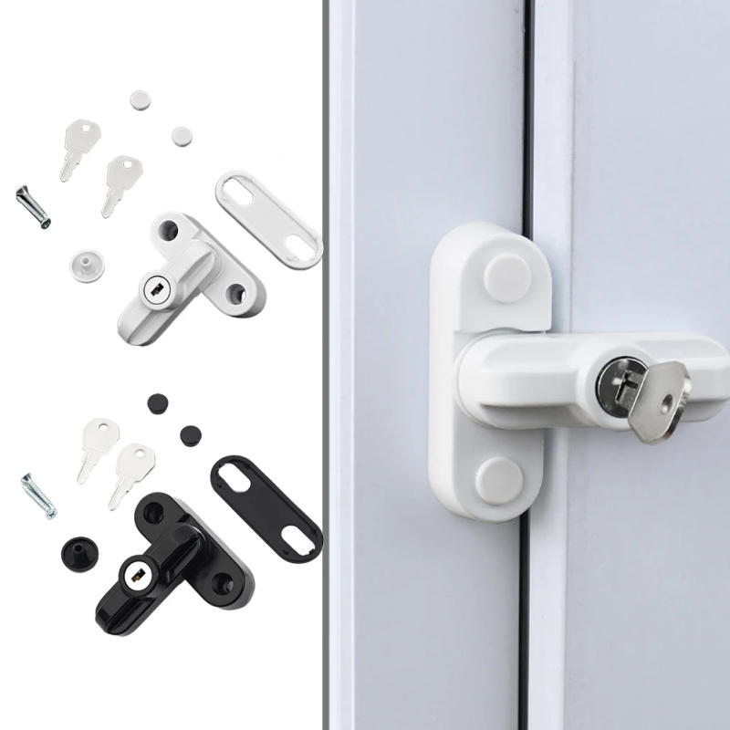 Description Picture 3 of itemT-lock Flat Open Doors Locks Aluminum Alloy UPVC Child Safe Security Door Sash Lock Safety Lever Handle Sweep Latch With Key