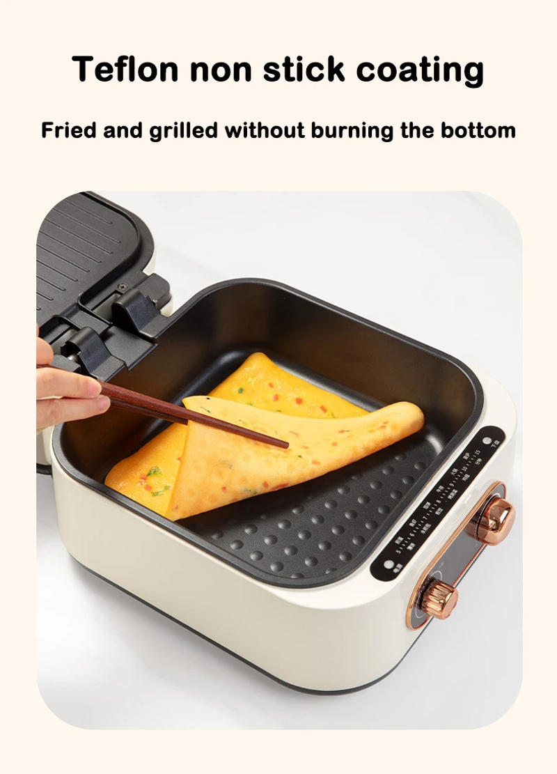 Description Picture 5 of item110V Multifunction Electric Baking Pan Deepen Cooker Double-side Heating Thick Pancake Machine Hot Pot Barbeque Steak Frying Pan