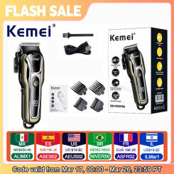 Kemei KM-PG1990A USB Rechargeable Electric Hair Clipper Professional Cordless Men Hair Trimmer Men's Hair Cutting Machine