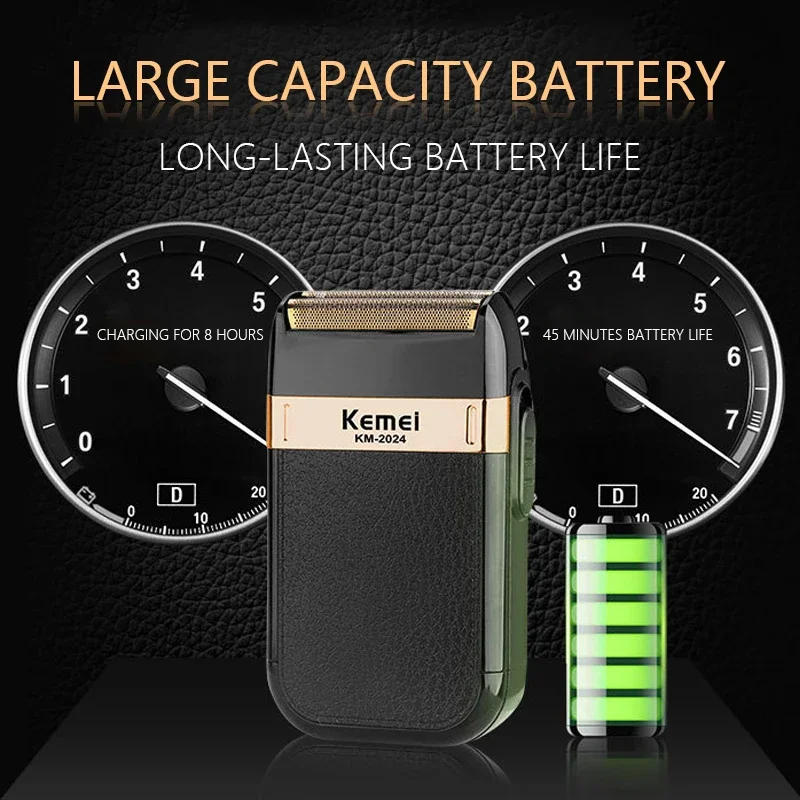 Description Picture 4 of itemKemei Electric Shaver for Men Waterproof Twin Blade Reciprocating Cordless Razor USB Rechargeable Shaving Machine Barber Trimmer