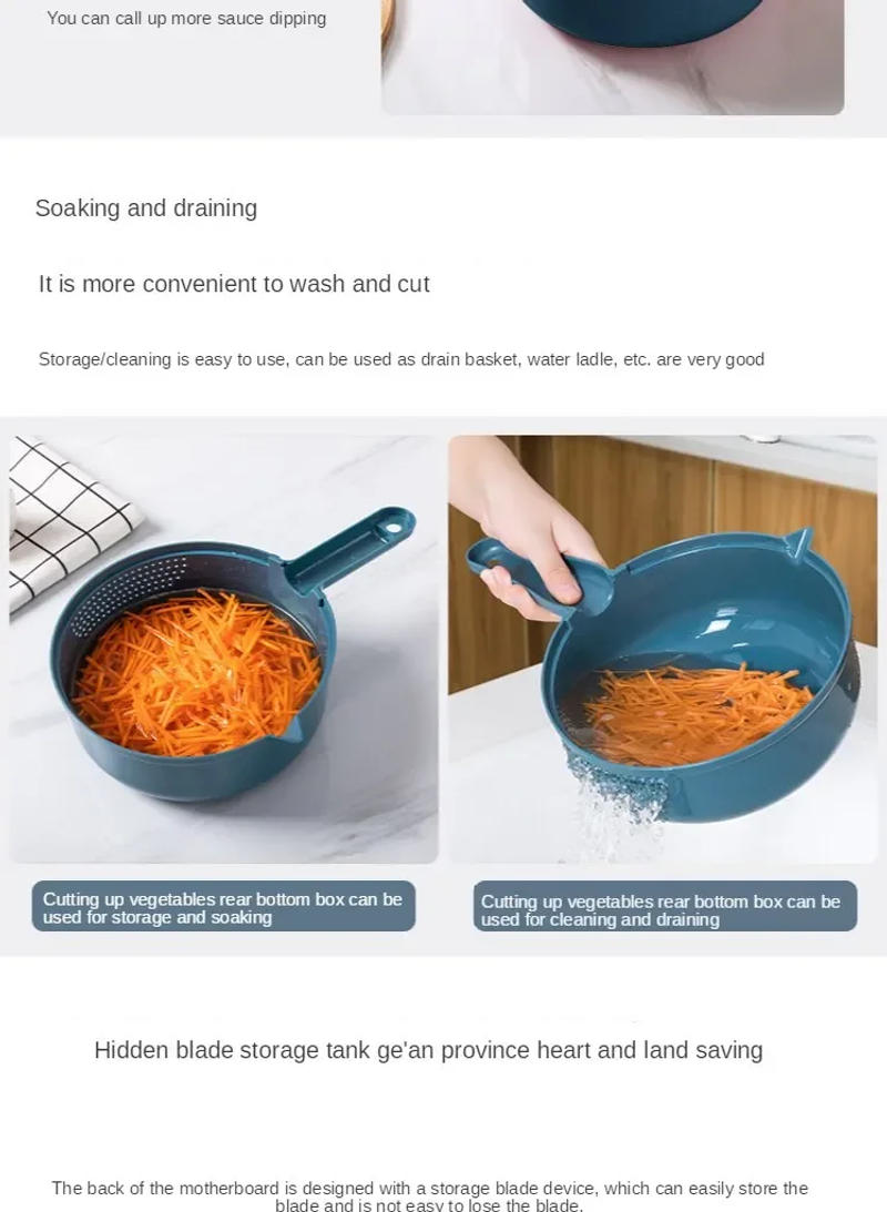 Description Picture 6 of itemKitchen multifunctional vegetable cutting tool, household silk slicer,radish slicer, potato slicer,and other multi-purpose tools