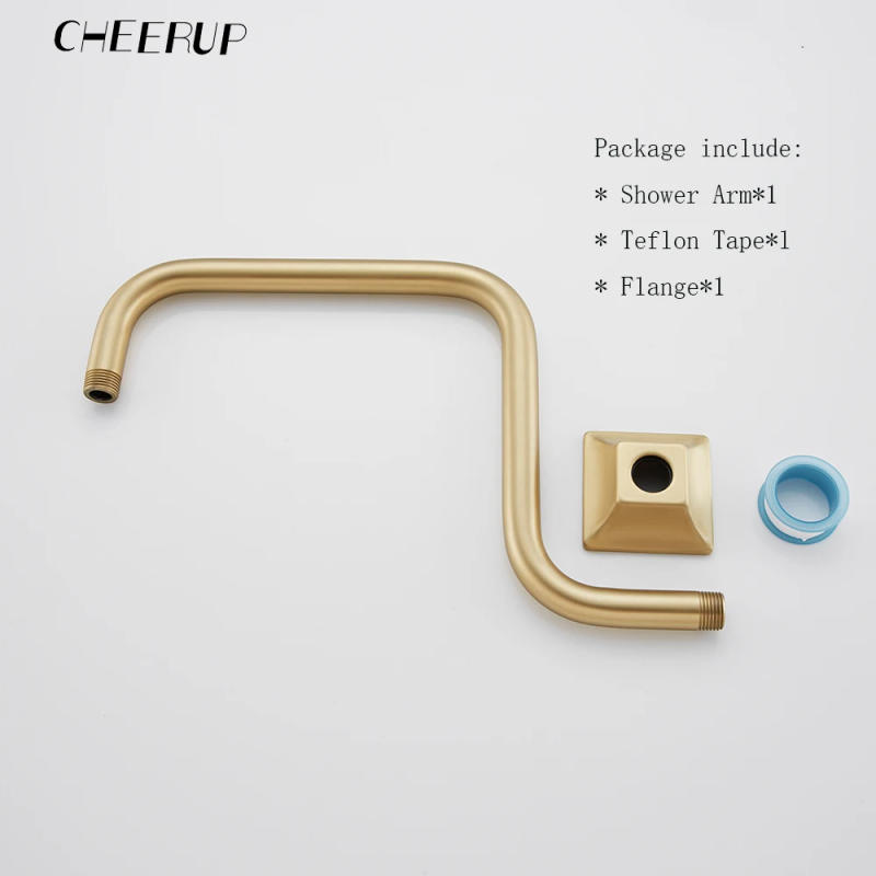 Description Picture 4 of itemWall Mounted  Shower Arm Extension Head Holder Stainless Stee for Elbow Bathroom Accessories  Pipe Bath Tube  Brushed Gold