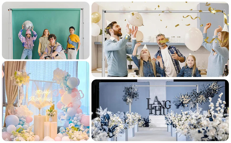 Description Picture 5 of item10x10ft Heavy Duty Adjustable Backdrop Frame with Metal Base, Background Holder for Parties Photography Wedding Photoshoot