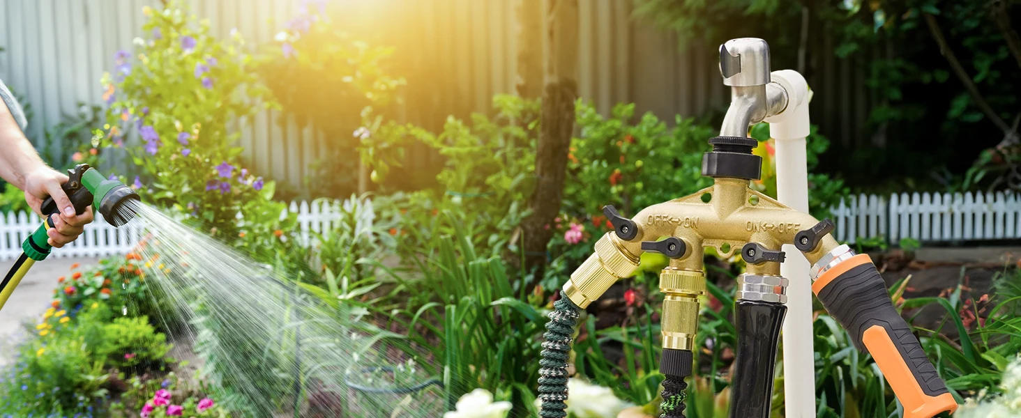 Description Picture 3 of itemDiivoo Brass 3/4" Female/Male Thread 4Way Water Splitter With Valve Garden Irrigation Multi-Way Joint Tap Pipe Nipple Connector