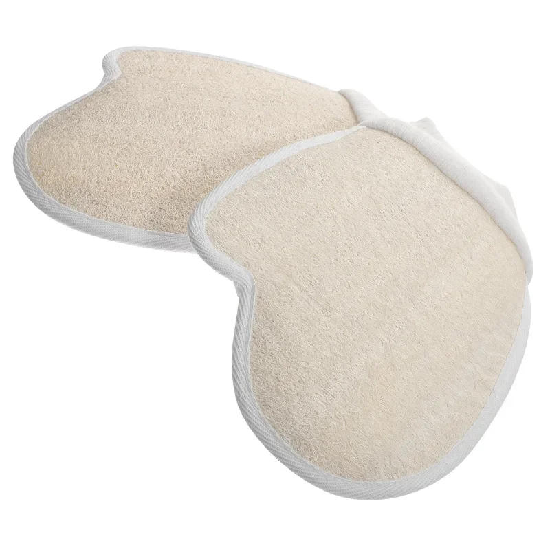 Description Picture 4 of item1/2pcs Loofah Bath Gloves Exfoliating Body Scrubber Sponge Mitt Shower Sponges Cleaning Tools Stretchy Fit Hand Body Scrub Brush