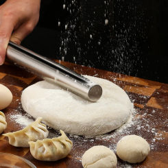Stainless Steel Rolling Pin Baking Bread Pastry Roller Non-stick Baking Tool Cooking Pizza Cookie Cannoli Tubes Kitchen Utensils