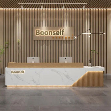 Front Luxury Reception Desk Office Beauty Mobile Hotel Display Reception Desk Clinic Mostrador Oficina Commercial Furniture HDH