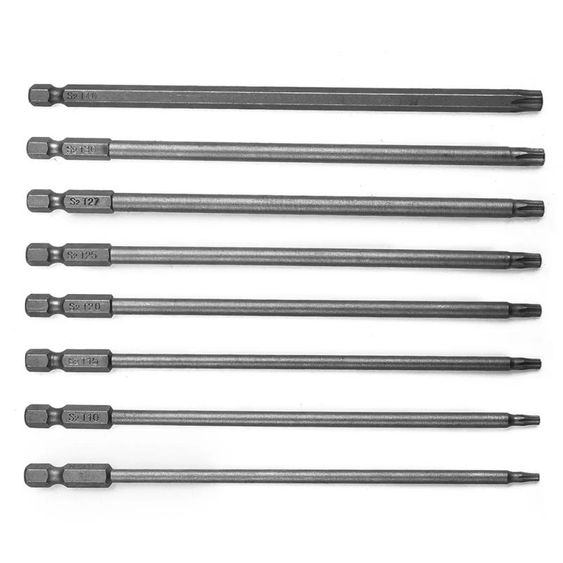 Description Picture 4 of item1Pc 150mm Long-T40 Magnetic Torx Screwdriver Bits Set Electric Screwdriver Head T8,, T15, T20, T25, T27, T30,T40