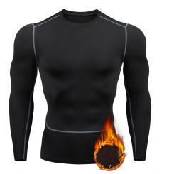 Men's Winter Thermal Underwear Football T-Shirt Mens Thermal Fleece Blouse Elastic Tops Man Warm Long Johns Pajamas Male Clothes