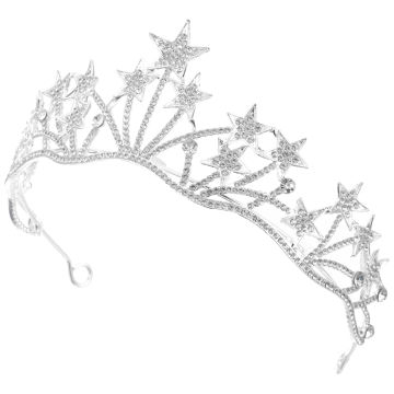 rhinestone hair stuff tiara star shaped bridal wedding headband for wedding prom bridal jewelry set for wedding party birthday