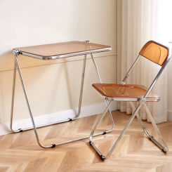 Acrylic Desk Transparent Folding Portable Study Desk for Home Bedroom Multifunctional Practical Sturdy and Stable Office Table
