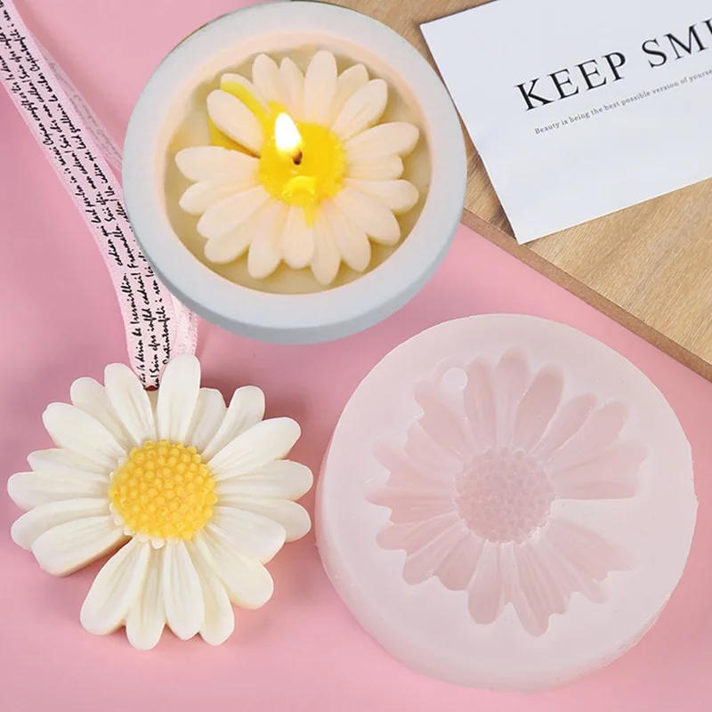 Description Picture 2 of itemDaisy Sunflower Candle Silicone Mold Daisy Candle Wax Mold Handmade Soap Candle Mold Fondant Chocolate Cake Decor