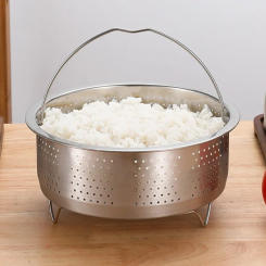 1 pcs Stainless Steel Steamer Rice Basket Vertical Pot Accessories For  Pressure Cooker Rice Cooker With Silicone Handle