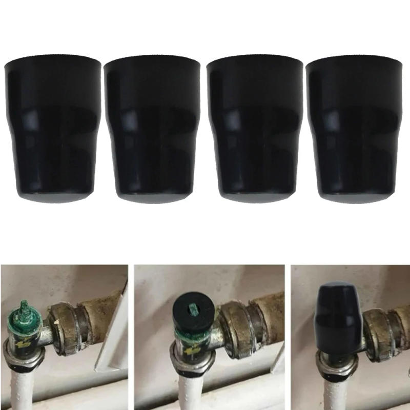 Description Picture 2 of item2/4pcs Radiator Valve Cap Replacement ABS Plastic Black Radiator Cap Faucet Heating Pipe Valve Cover Drain Pipe Covers