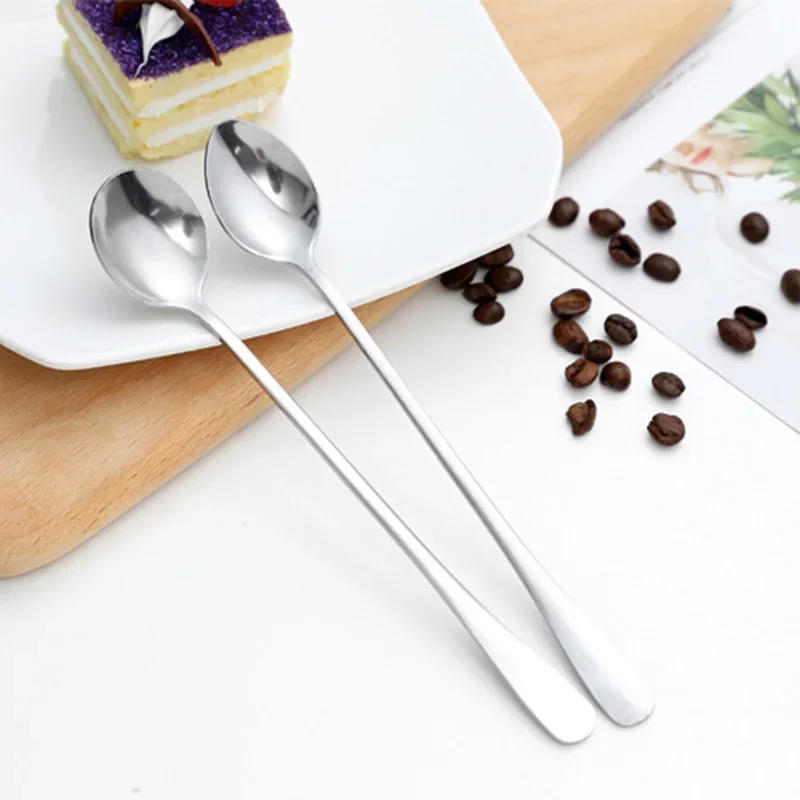 Description Picture 6 of itemStainless Steel Coffee Spoon Long Handle Spoon Creative Ice Cream Spoon Dessert Spoons Teaspoons Kitchen Accessories Bar Tools