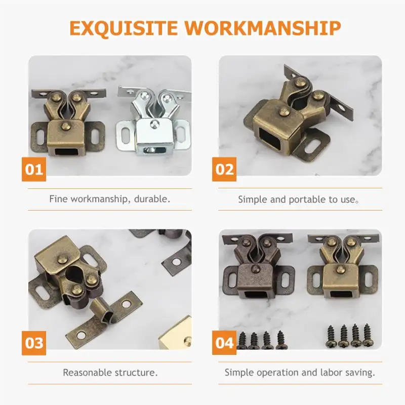 Description Picture 6 of item20pcs Magnetic Shutter Fasteners Closer Cupboard Closet Cabinet Wardrobe Screen Door Latches And Catches Ball Roller Catch With